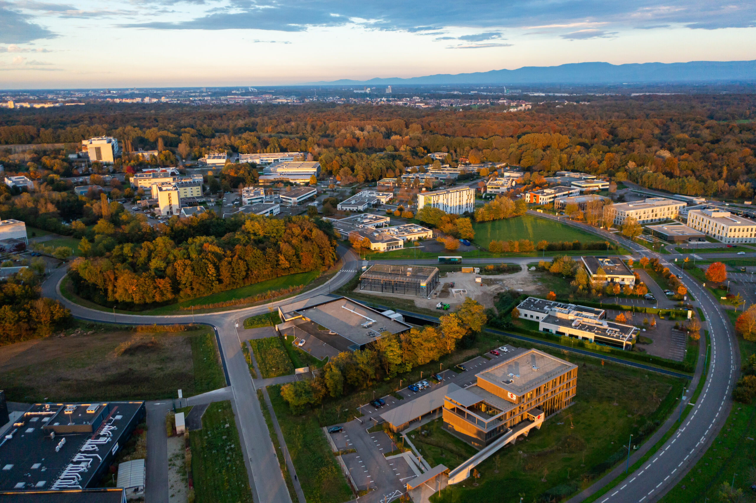 vue aérienne parc d'innovation Strasbourg